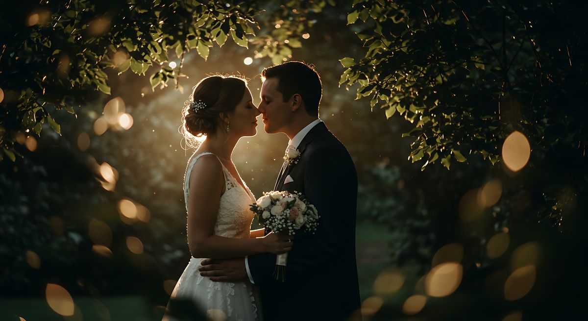Couple dancing at their wedding reception